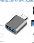 USB-C zu USB-A 3.0 OTG Adapter Konverter von Typ C auf A