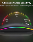 Wireless Bluetooth Maus, Wiederaufladbare Ultra Slim LED Funkmaus, Dual Mode 2,4
