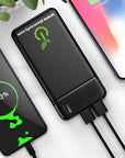 Power Bank 10000 mAh Power Bank mit 2x USB-Ausgang Schnell ladung+kabel Und LED