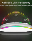 Wireless Bluetooth Maus, Wiederaufladbare Ultra Slim LED Funkmaus, Dual Mode 2,4