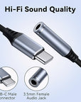 USB Typ-C auf zu Aux 3,5mm, Kopfhörer-Adapter, Type C auf AUX-Audiokabel