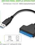 USB 3.0 zu SATA Adapter Kabel 2.5 Zoll HDD SSD Festplatten
