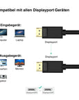 Displayport cable 1.8M 144Hz Displayport 1.2cable 4K 60Hz